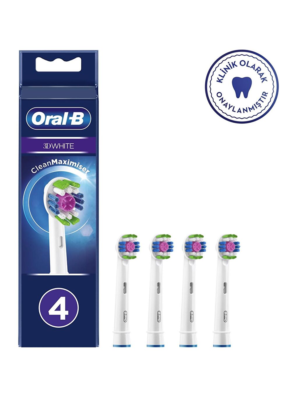 Oral-B Renksiz Diş Fırçası Yedek Başlığı Clean Maximiser 3D White 4 lü