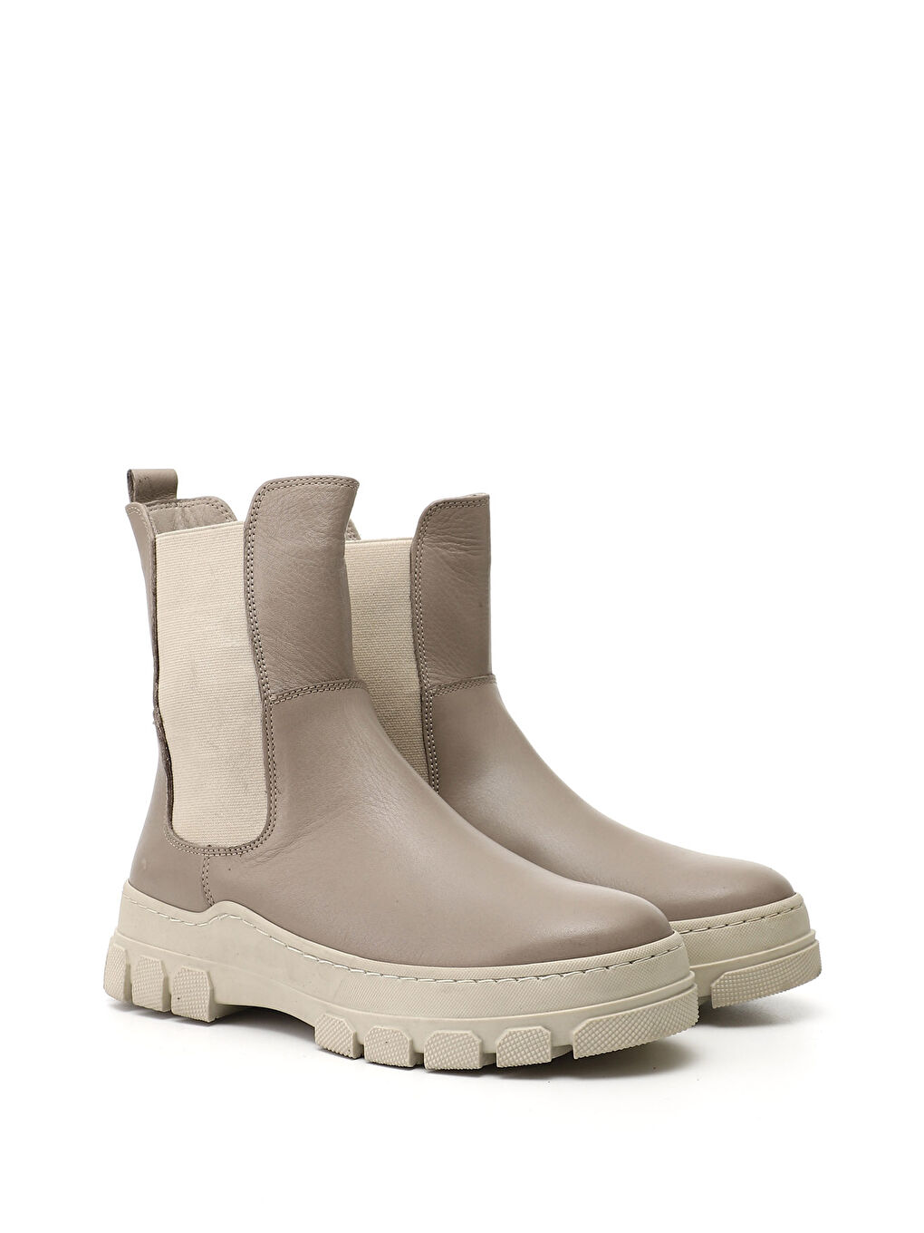 Kahverengi Kadın KOYU VİZON Kauçuk Taban Hakiki Deri Chelsea Bot-1