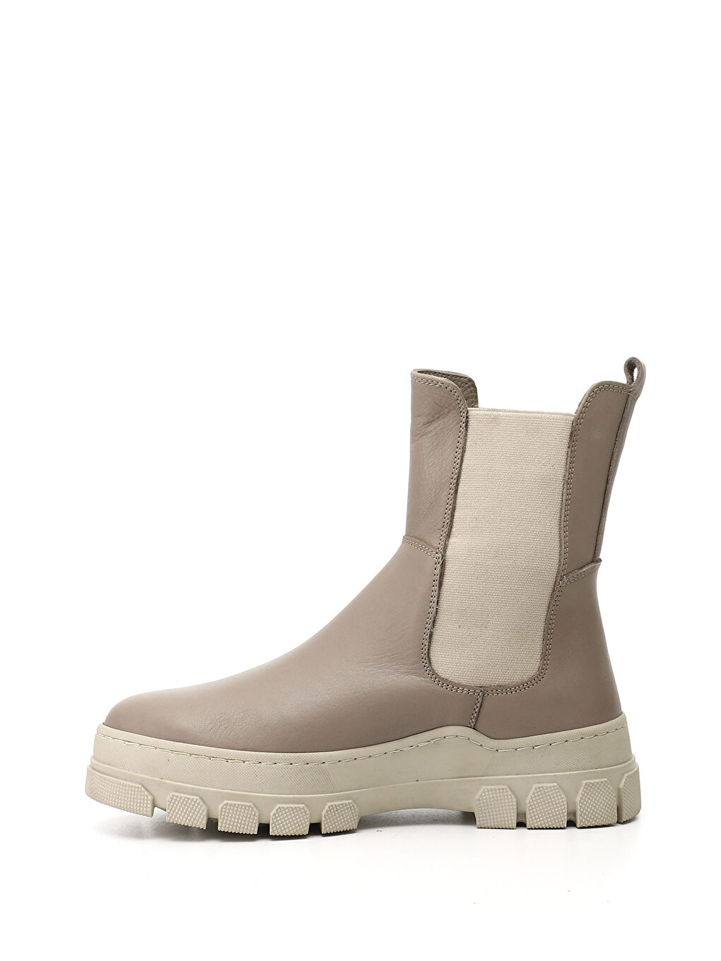 Kahverengi Kadın KOYU VİZON Kauçuk Taban Hakiki Deri Chelsea Bot-2