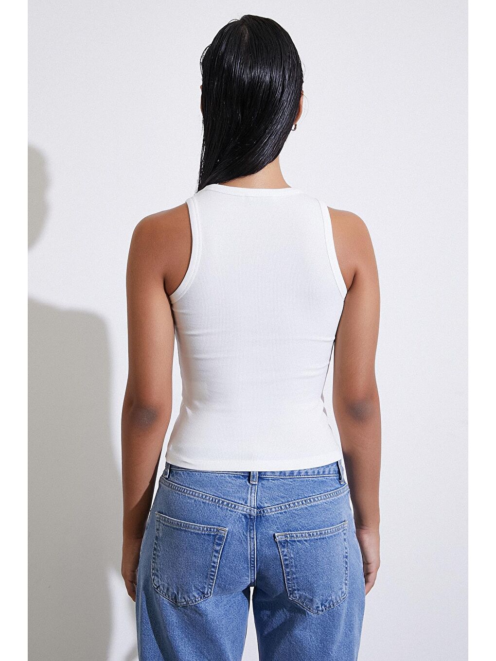 Beyaz Bisiklet Yaka Top-5