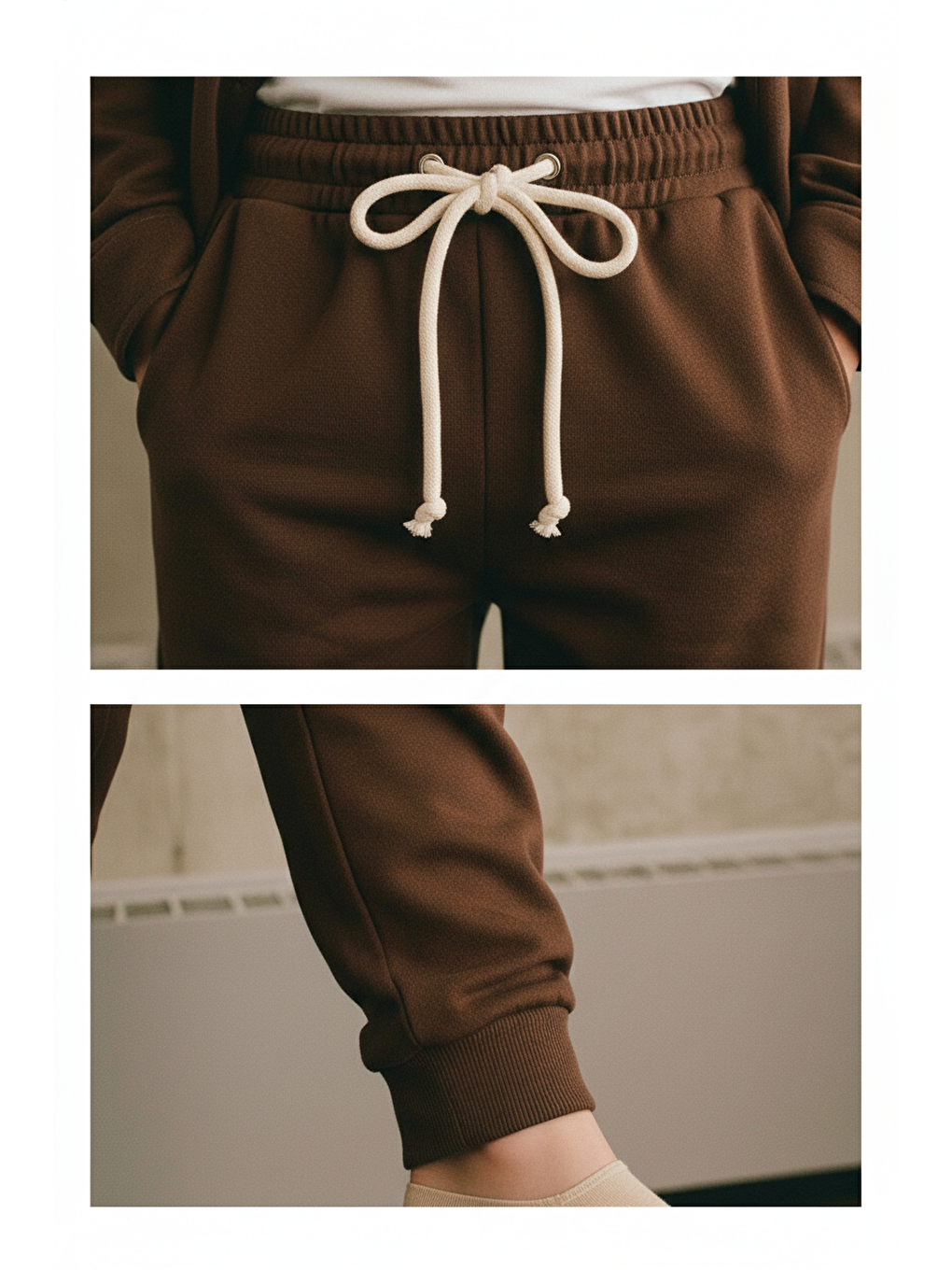 Kahverengi Erkek Çocuk Pamuklu Kahve Ceket Pantolon Ve T-Shirt Takım-1