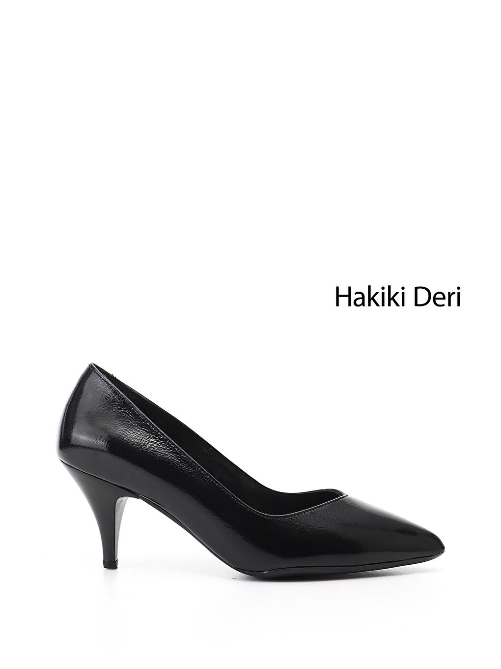 Siyah Kadın AÇIK SİYAH Sivri Burun İnce Topuklu Hakiki Deri Stiletto