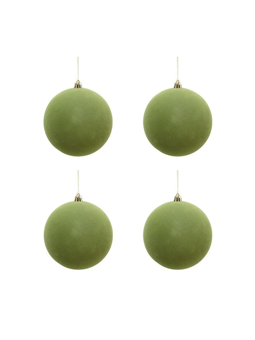 Kadife Yılbaşı Topu – Çam Ağacı Süsü Yağ Yeşili 8 cm 4'lü-2