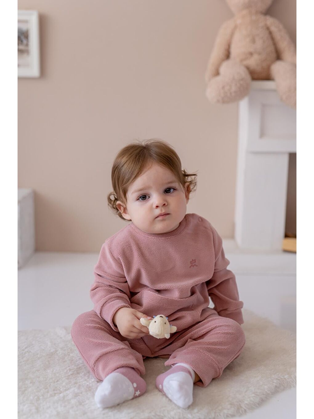 Unisex Bebekkanguru Cepli Polartulum - Pembe-2