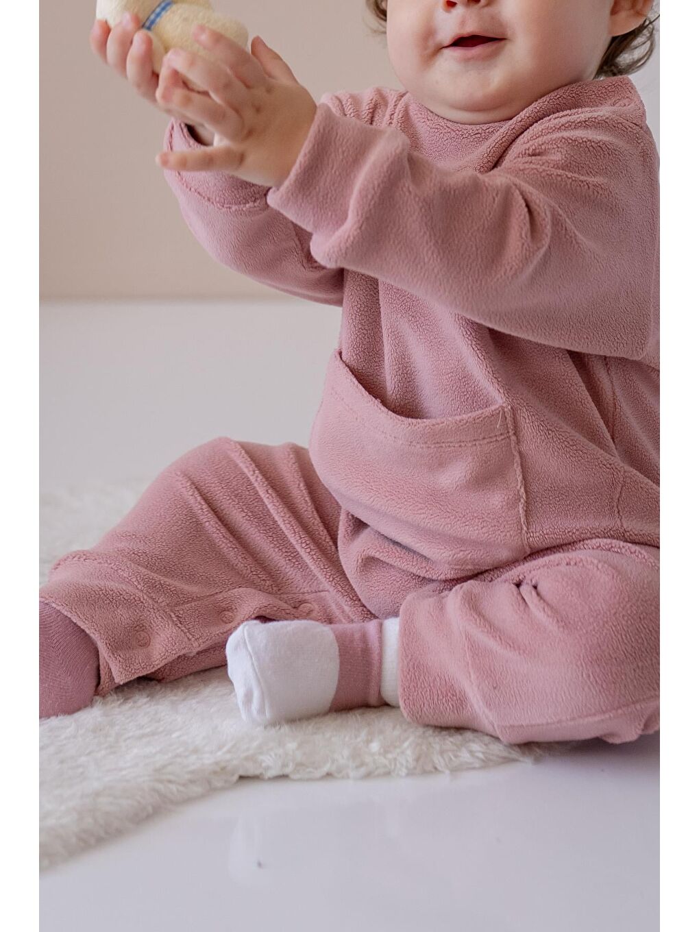 Unisex Bebekkanguru Cepli Polartulum - Pembe-3