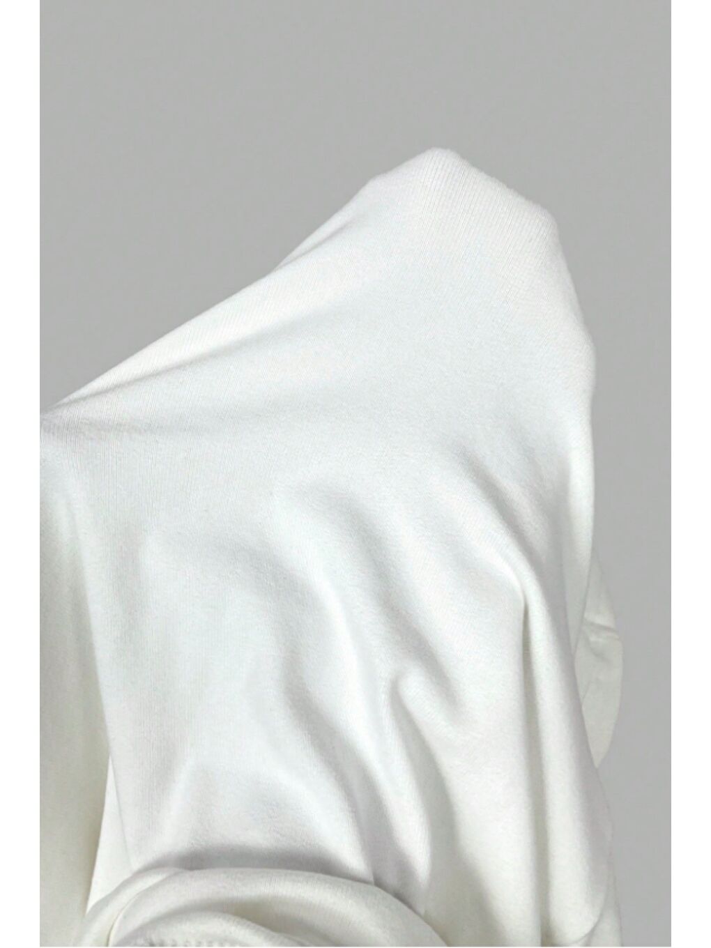 Beyaz Kadın V Yaka Uzun Kollu Belden Oturtmalı Bluz-2