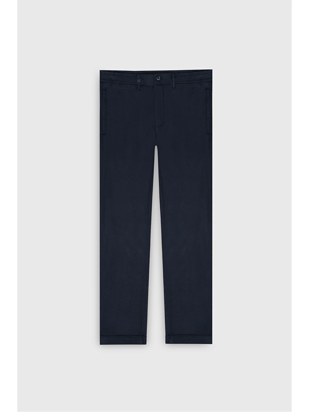 Erkek Lacivert Slim Fit Dar Kesim Beli Lastikli Kazayağı Desenli Yan Cep Esnek Klasik Pantolon-5