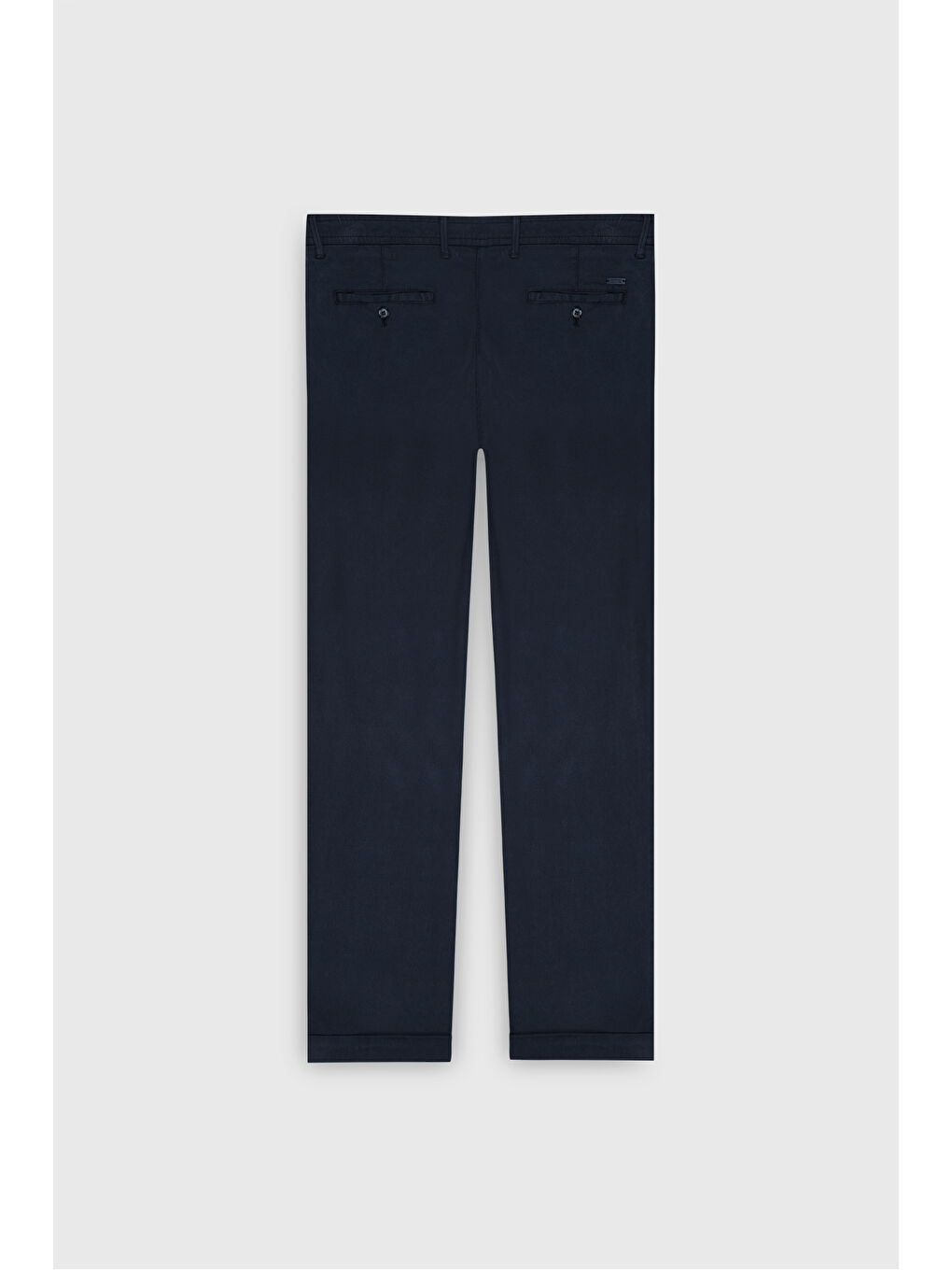 Erkek Lacivert Slim Fit Dar Kesim Beli Lastikli Kazayağı Desenli Yan Cep Esnek Klasik Pantolon-8