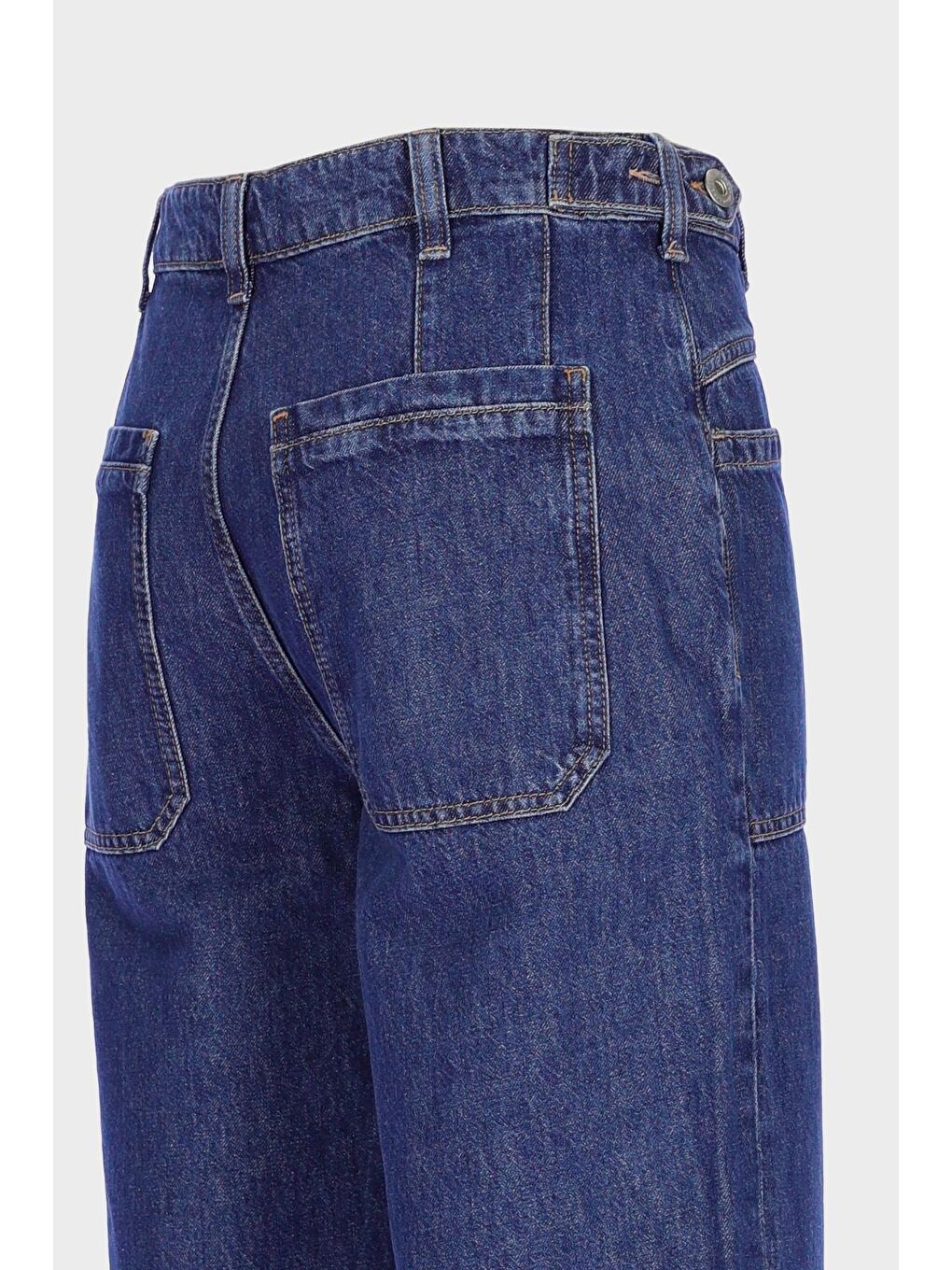 Cross Jeans Weslie Koyu Mavi Yüksek Bel Patı Düğmeli Crop Wideleg Jean Pantolon C 4530-217 - 2