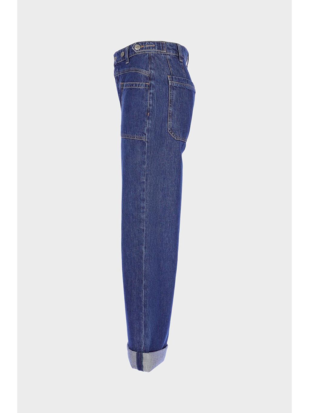Cross Jeans Weslie Koyu Mavi Yüksek Bel Patı Düğmeli Crop Wideleg Jean Pantolon C 4530-217 - 3