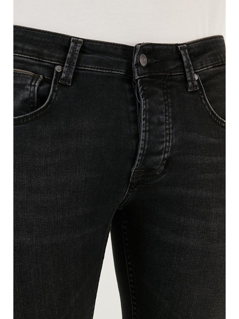 Buratti Siyah Pamuklu Normal Bel Slim Fit Dar Paça Jeans - 3