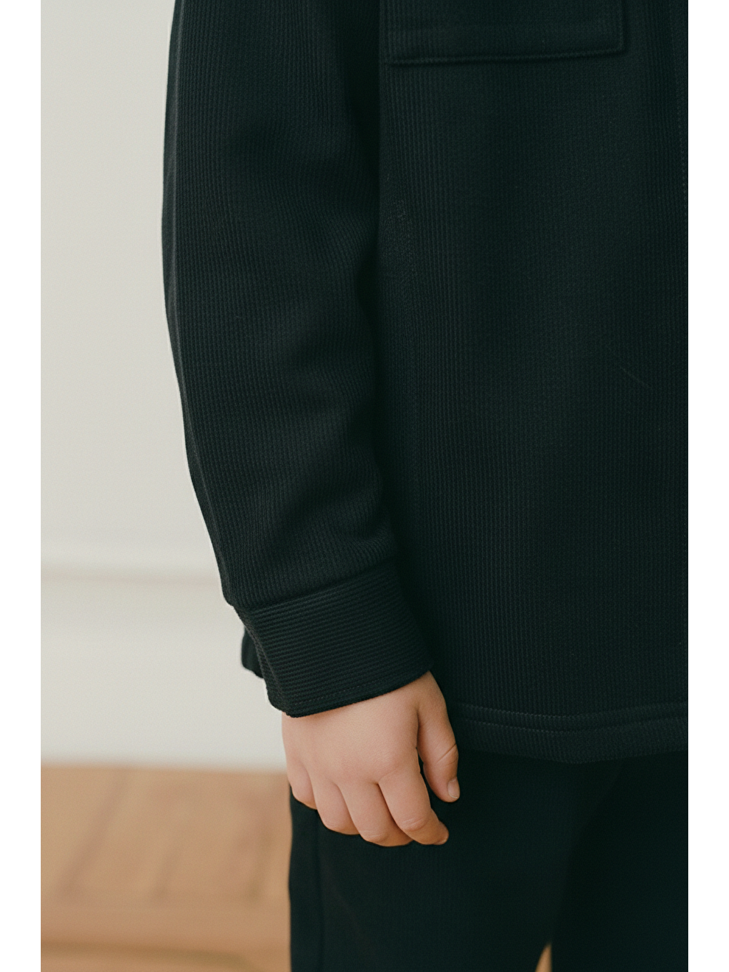 Erkek Çocuk Pamuklu Siyah Ceket Ve T-Shirt Eşofman Takım-5