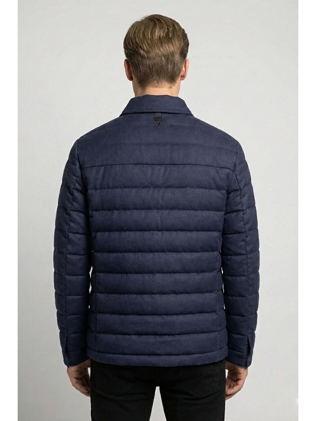 Giotelli Lacivert Regular Fit Yünlü Ceket Yaka Kapitone Erkek Mont-3