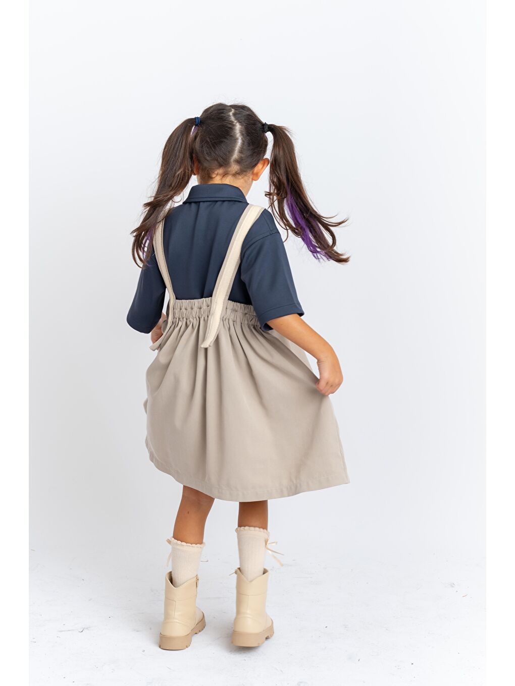Bej Kız Çocuk Elbise-1