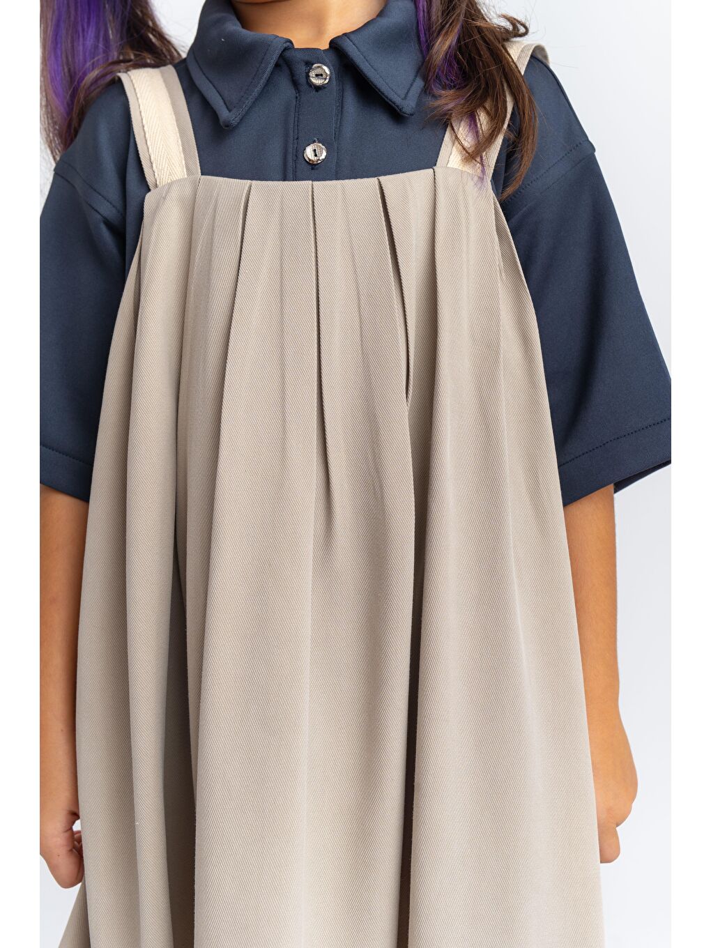 Bej Kız Çocuk Elbise-2