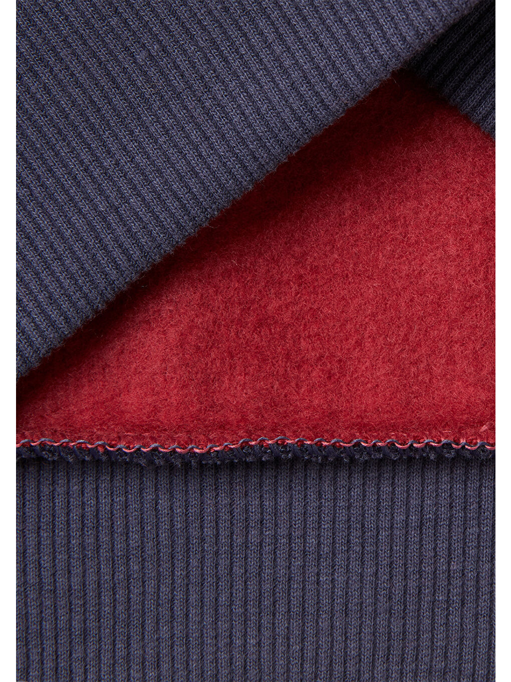 Erkek Çocuk Bordo-Gri Önü Logo Baskılı Nervürlü Sweatshirt-2