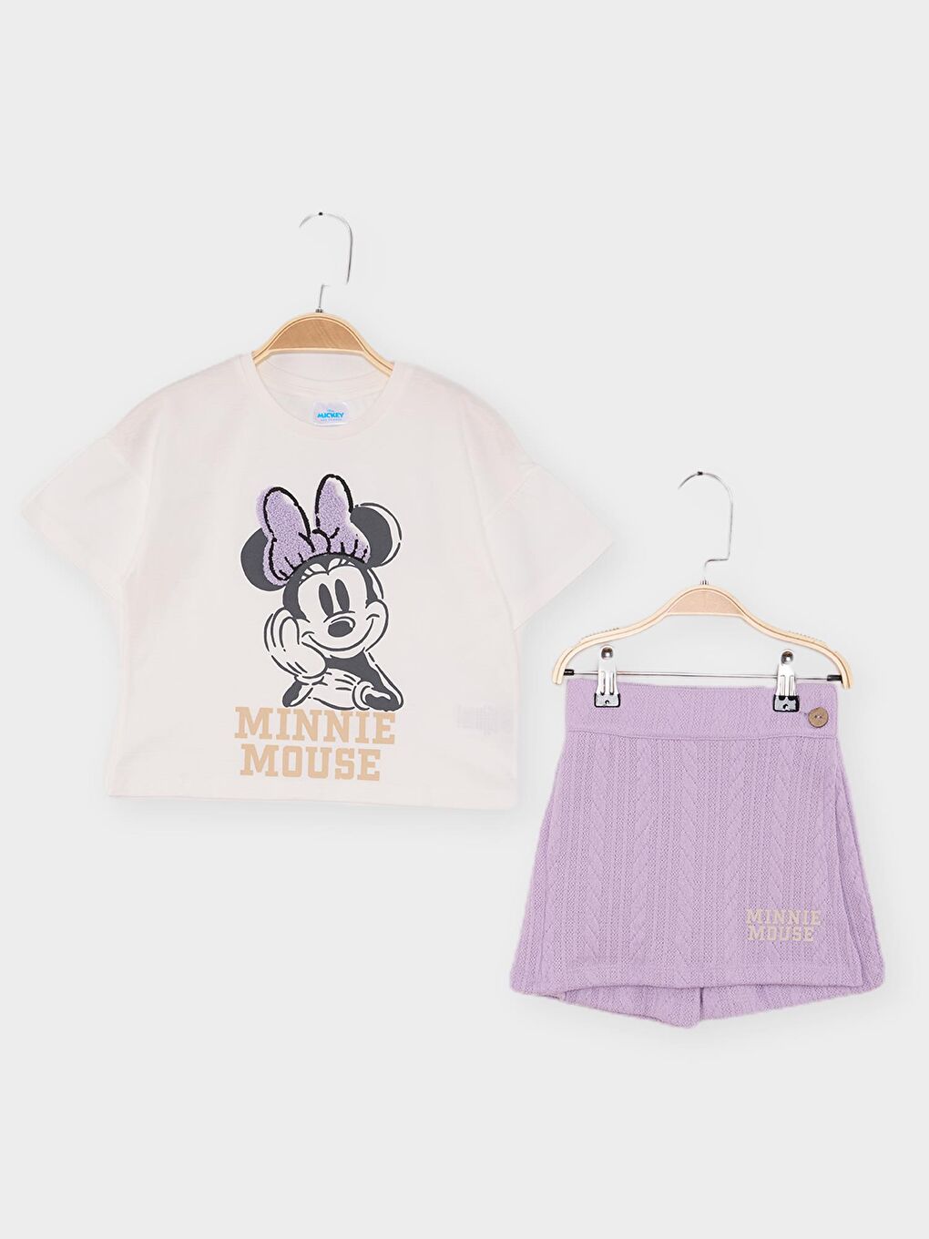 Ekru Minnie Mouse Lisanslı Kız Çocuk 2'li Takım 21815
