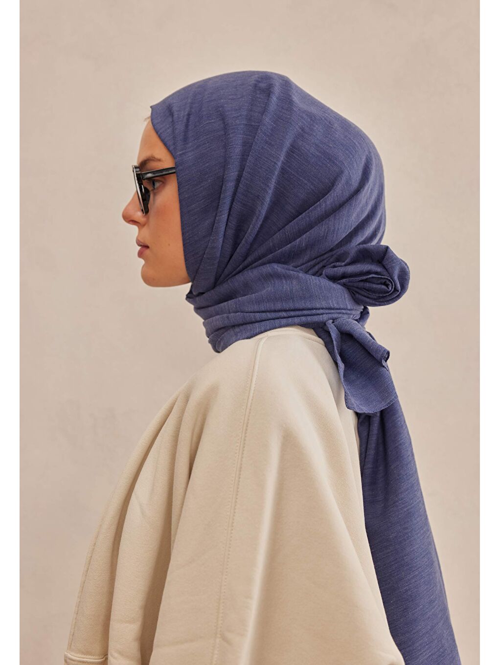 Cozy Pamuk Şal Morcivert-3