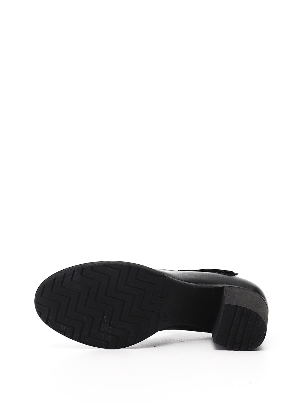 Siyah Kadın SİYAH Kalın Topuklu Mary Jane Hakiki Deri Ayakkabı-3