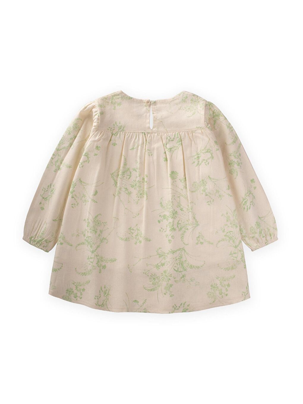 Desenli Elbise 2-6 Yaş Yeşil Çiçek Desen-1