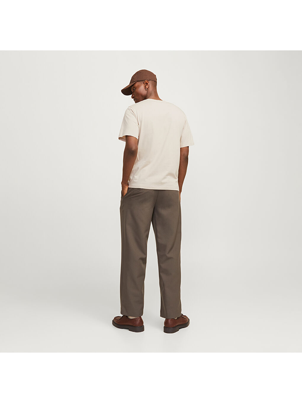 Corp Logo Ss O Neck Erkek Bej Yuvarlak Yaka Spor Tişört-2