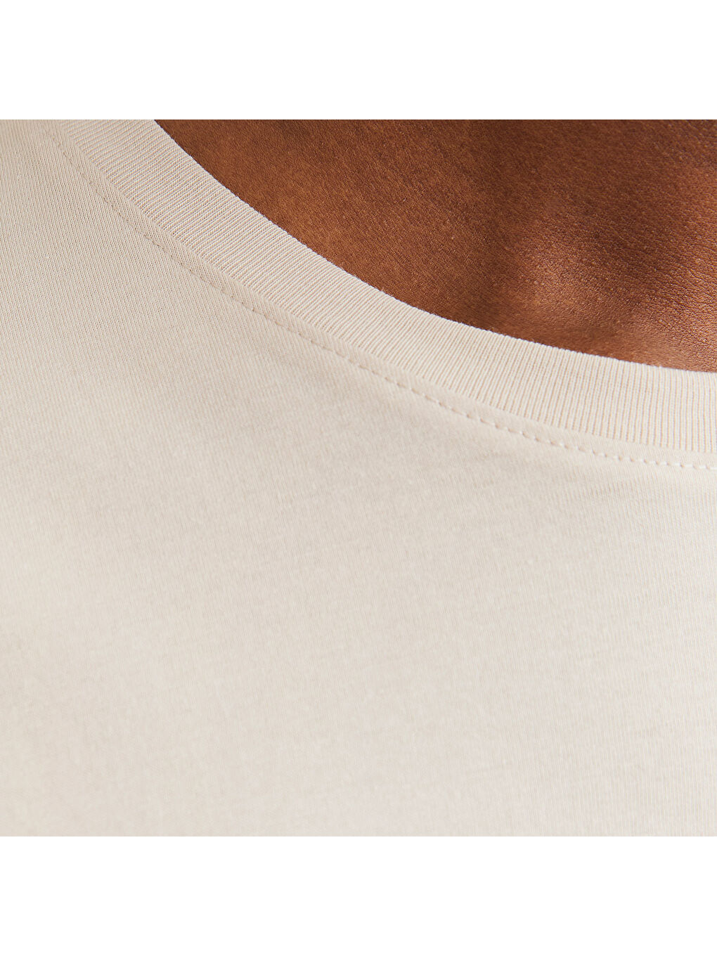 Corp Logo Ss O Neck Erkek Bej Yuvarlak Yaka Spor Tişört-4