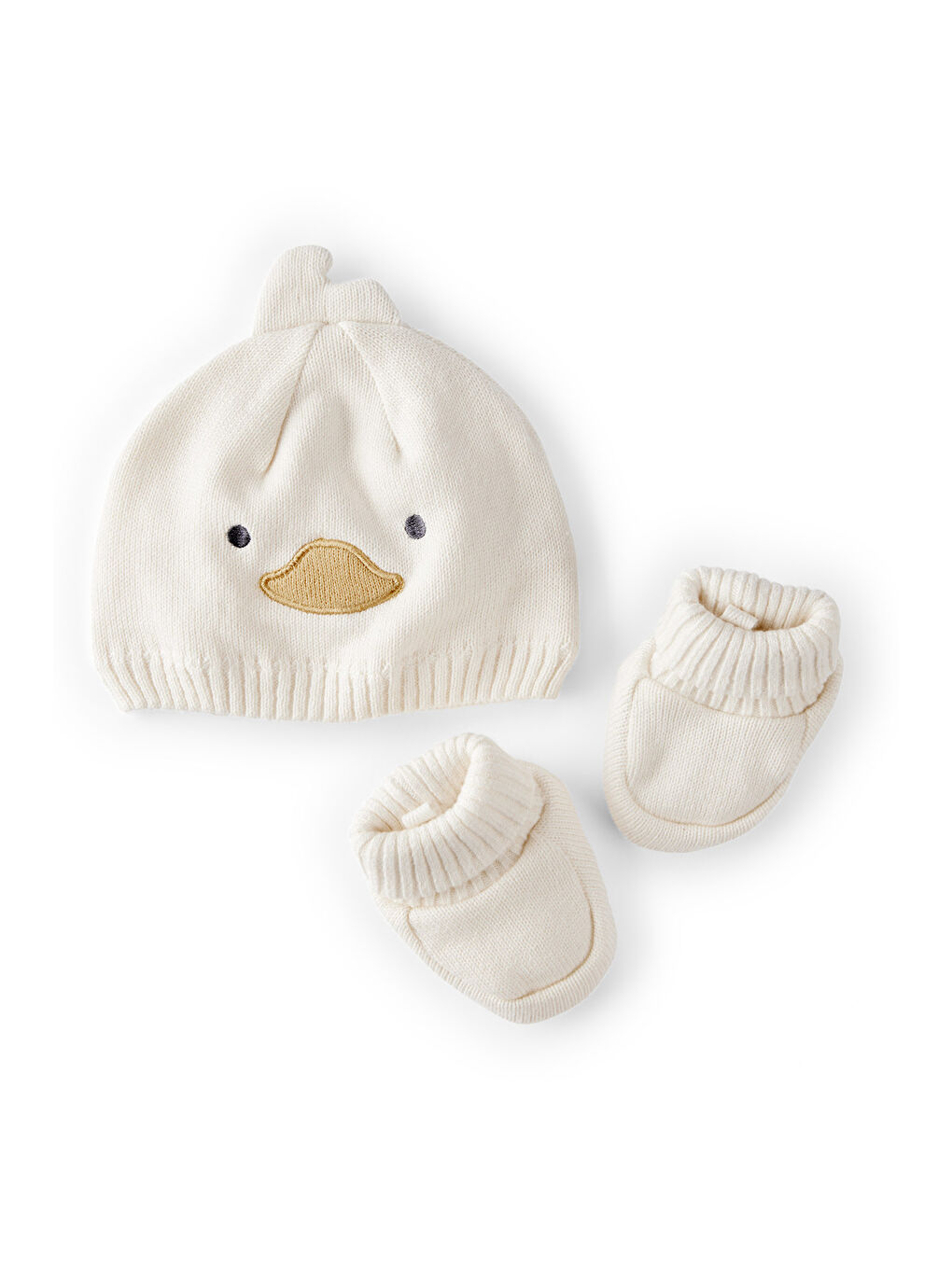 Bebek Beyaz Şapka-Patik