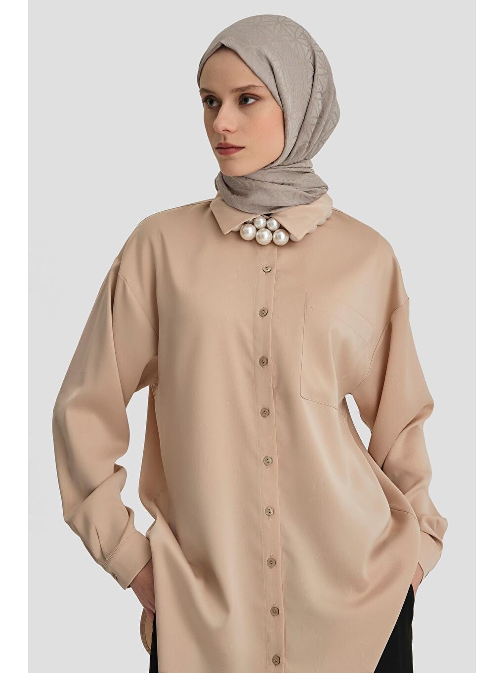 Basic Gömlek 24Kd9240 Bej-1
