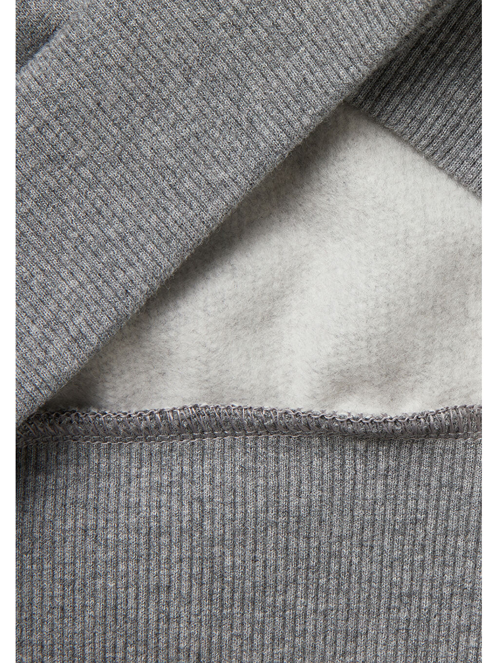 Gri Erkek Çocuk Antrasit Melanj Önü Logo Baskılı Nervürlü Sweatshirt-2