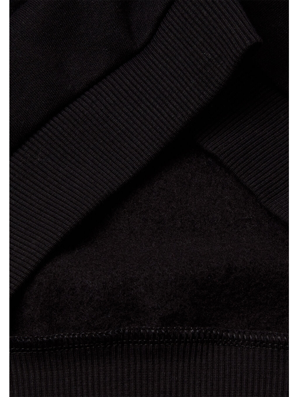 Kız Çocuk Siyah Payet İşlemeli Nervürlü Regular Fit Kapüşonlu Sweatshirt-2