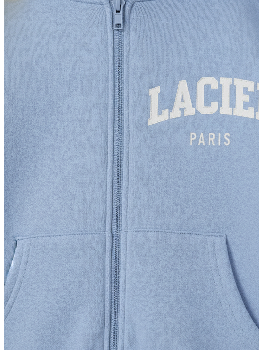 Kız Çocuk Pamuklu Mavi Kapüşonlu Fermuarlı Eşofman Takım – Rahat Kesim-1