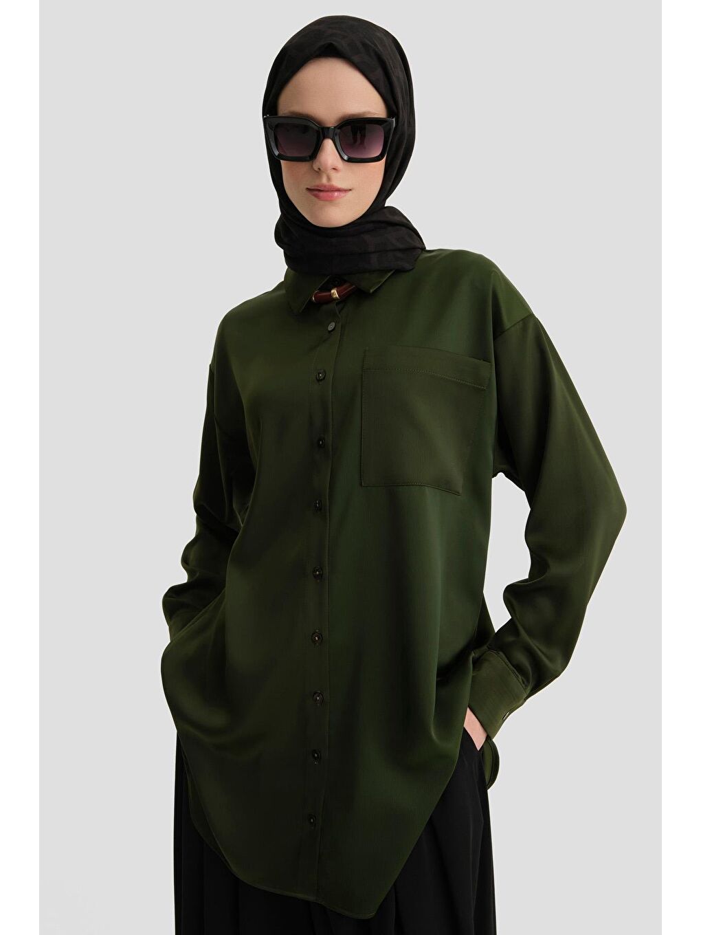 Basic Gömlek 24Kd9240 Haki