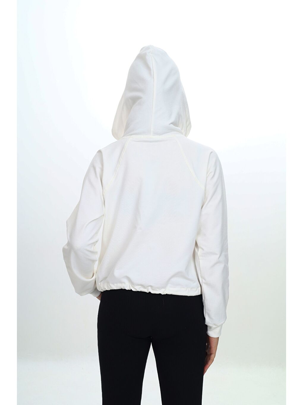 Ekru Kız Çocuk Kapüşonlu Hırka-3