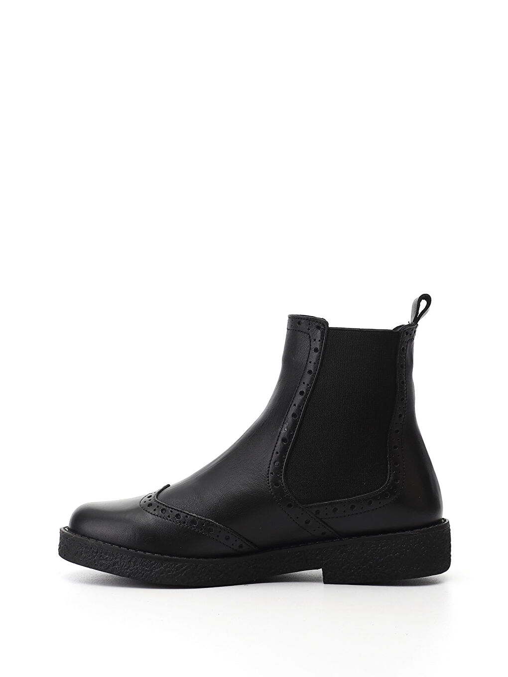 Siyah Kadın SİYAH Kauçuk Taban Hakiki Deri Chelsea Bot-2