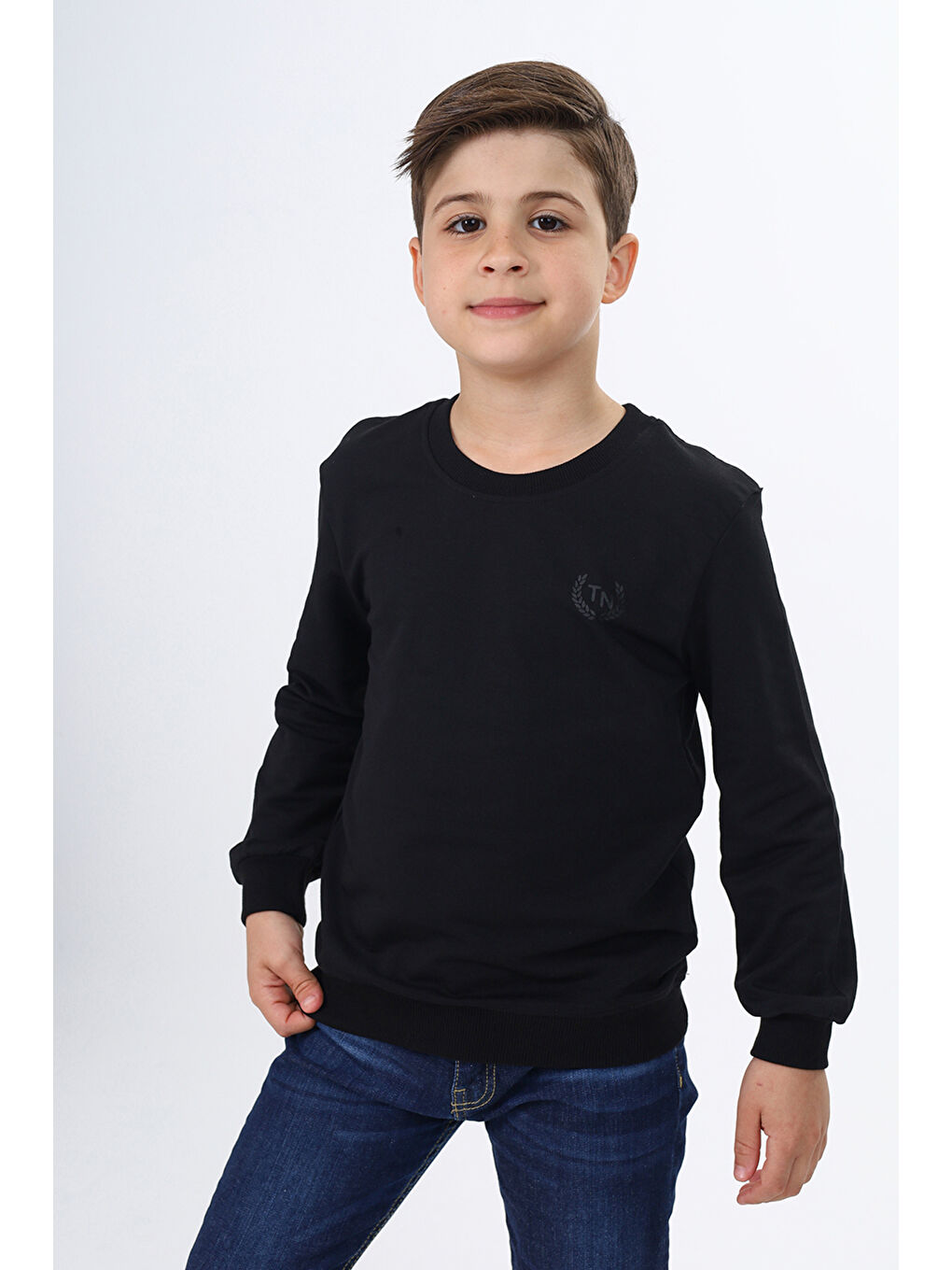 Siyah Erkek Çocuk Baskılı Sweatshirt