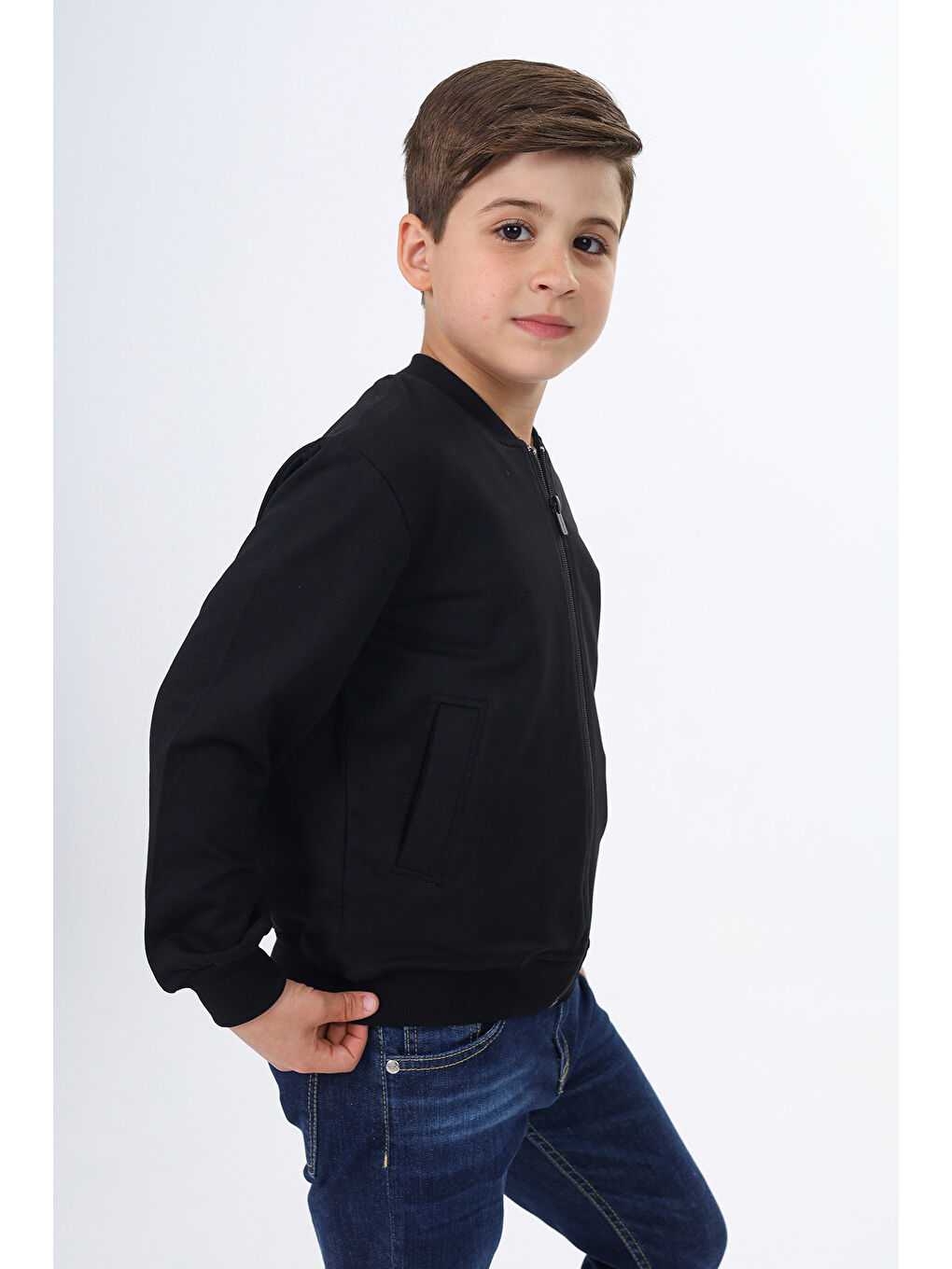 Siyah Erkek Çocuk Baskılı Hırka-2