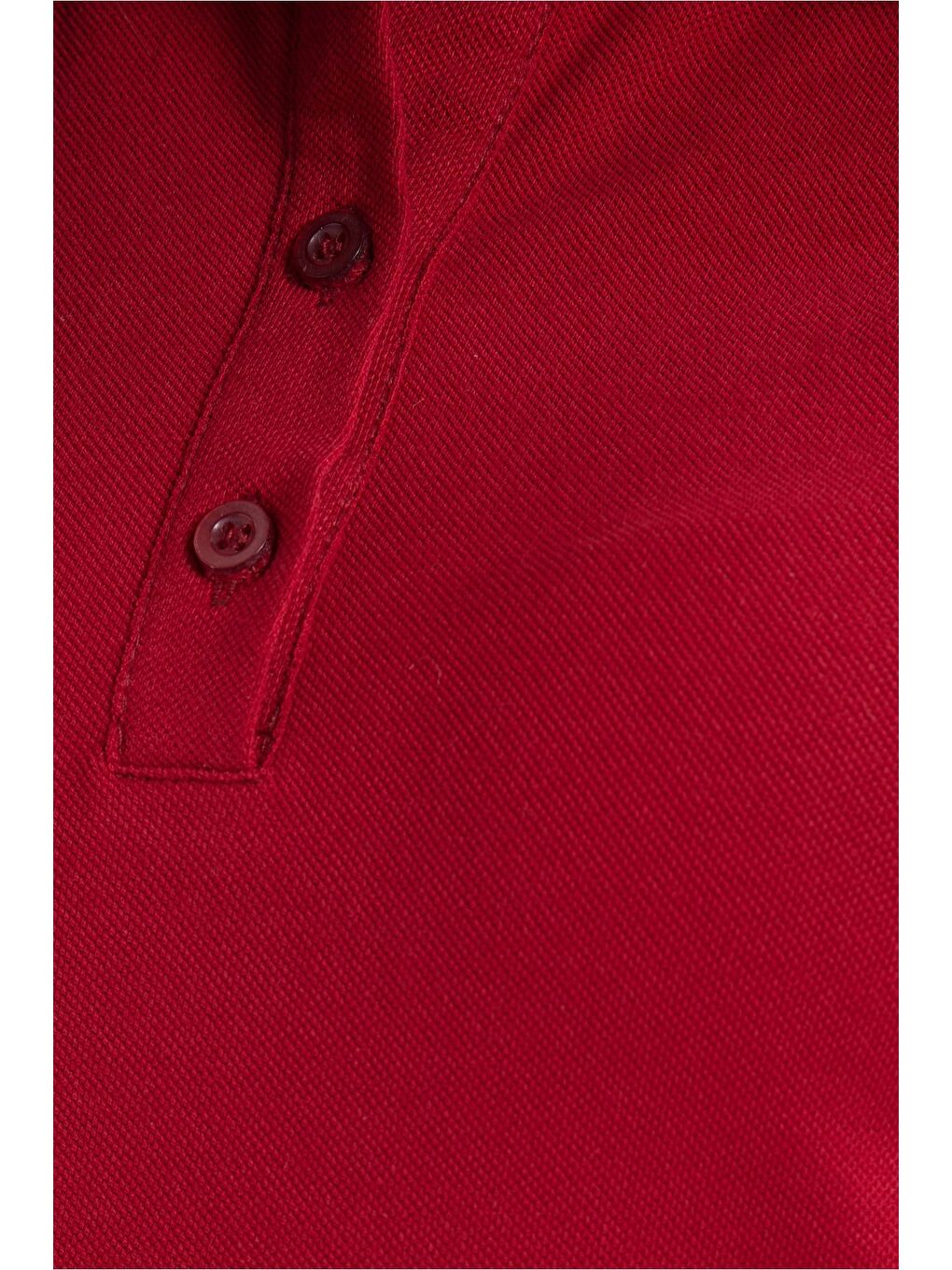 Kadın Slim Fit Dar Kesim %100 Pamuk Polo Yaka Bordo Pike Tişört-5