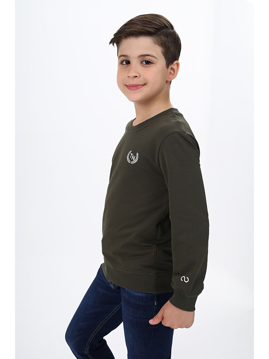 Haki Erkek Çocuk Baskılı Sweatshirt-2