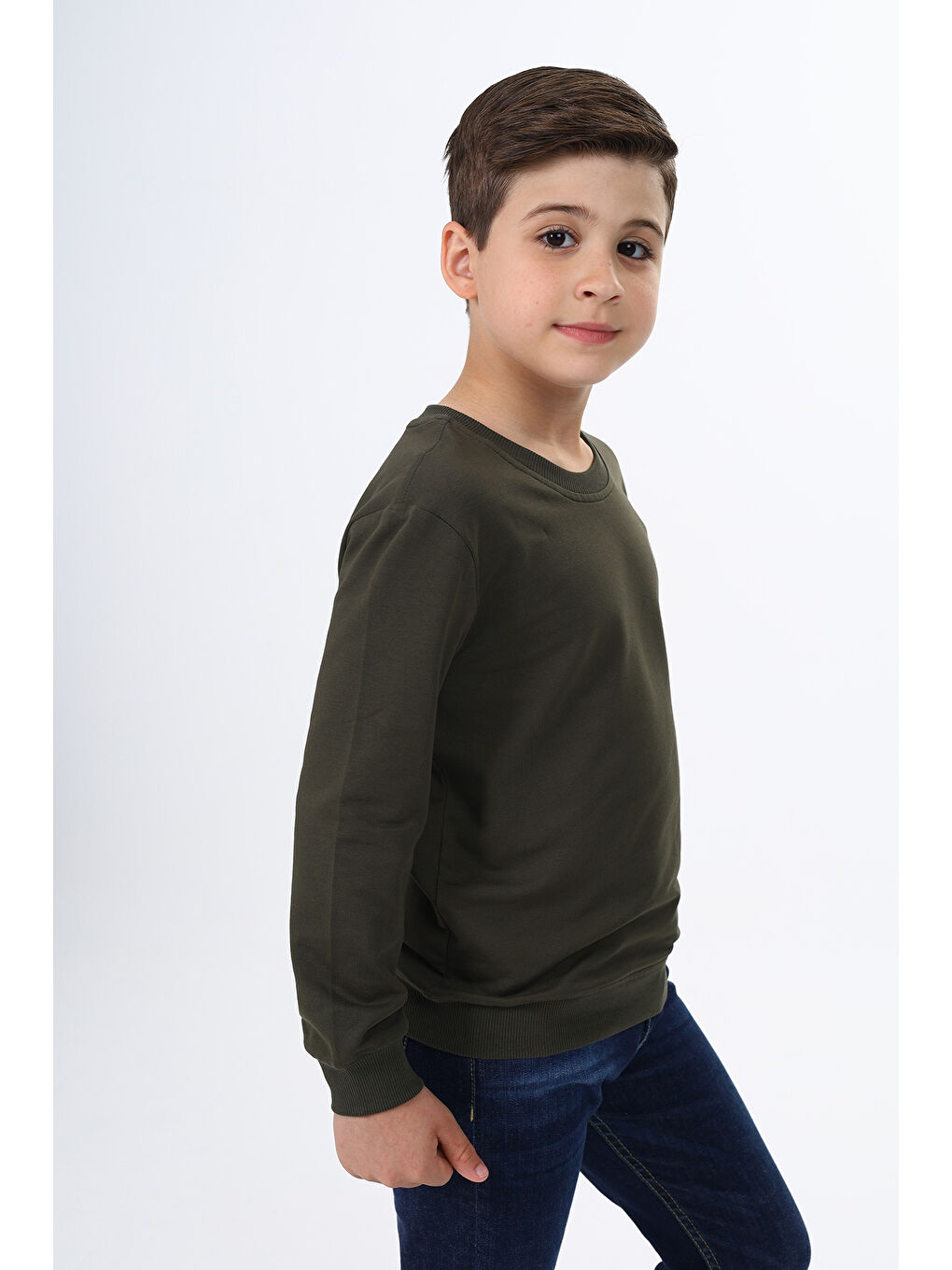 Haki Erkek Çocuk Baskılı Sweatshirt-4