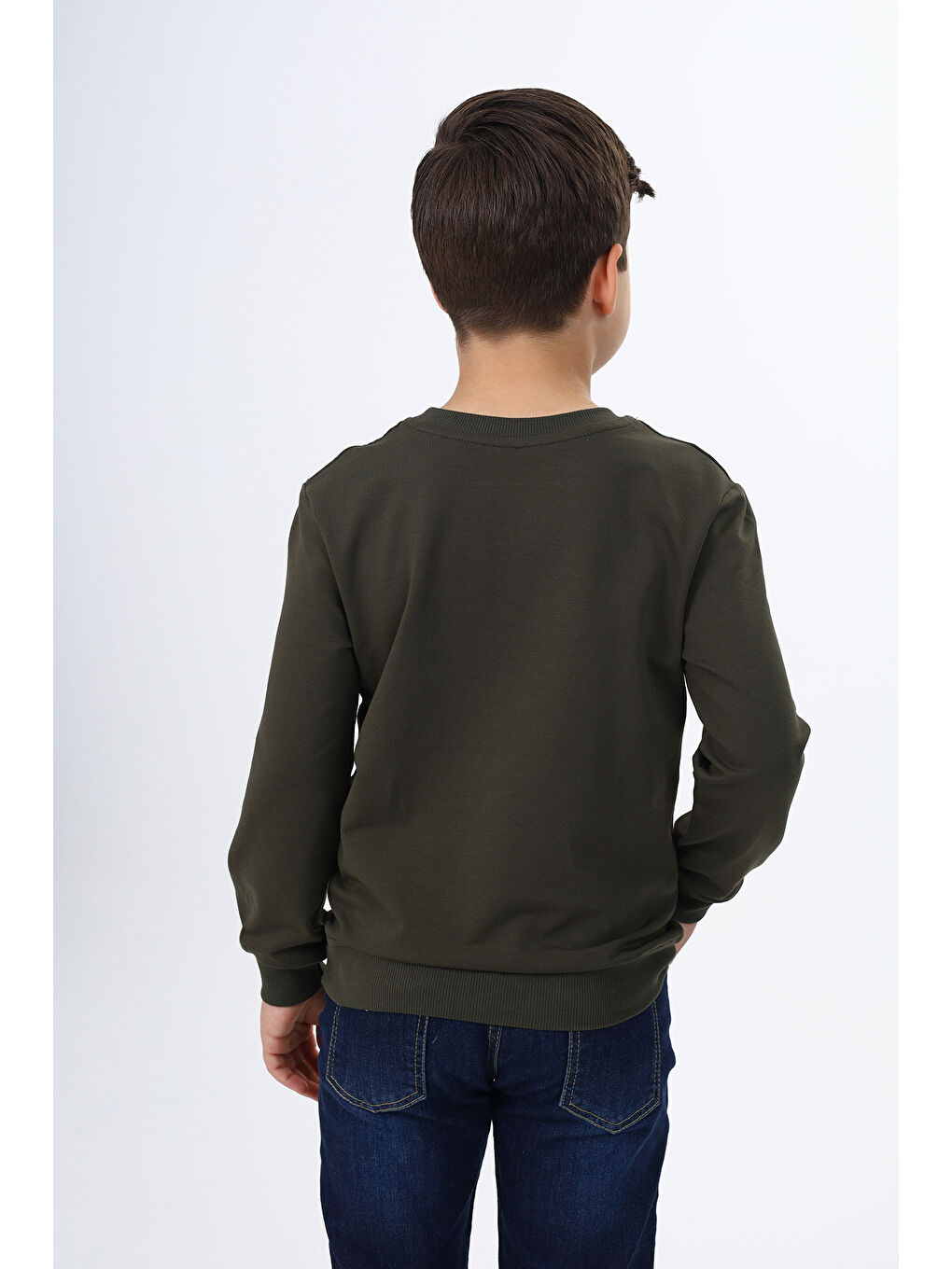 Haki Erkek Çocuk Baskılı Sweatshirt-5