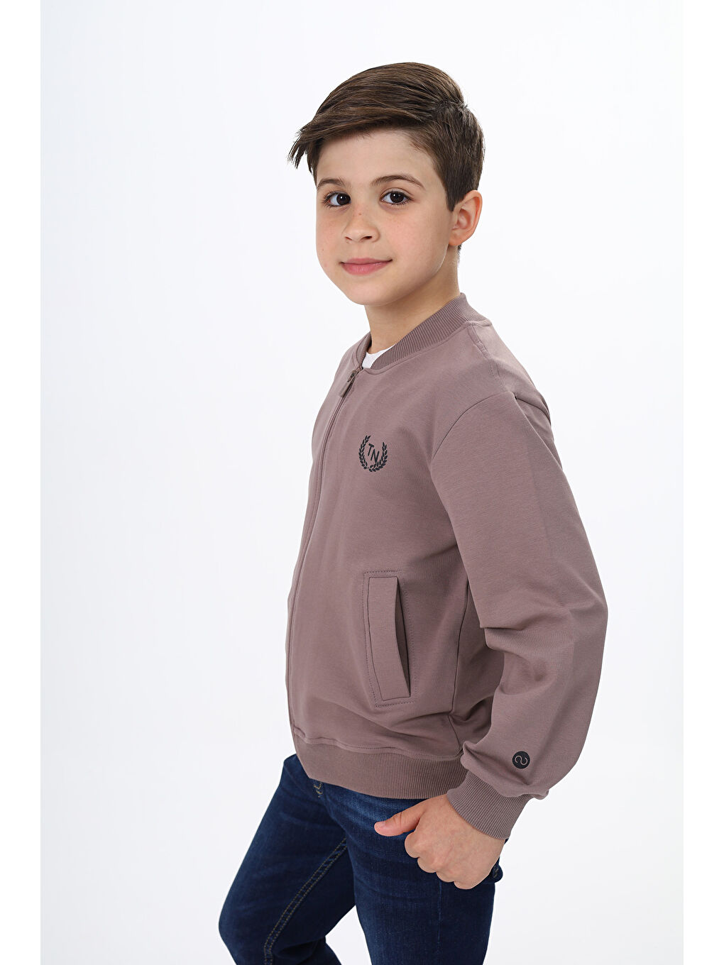 Kahverengi Erkek Çocuk Baskılı Hırka-1