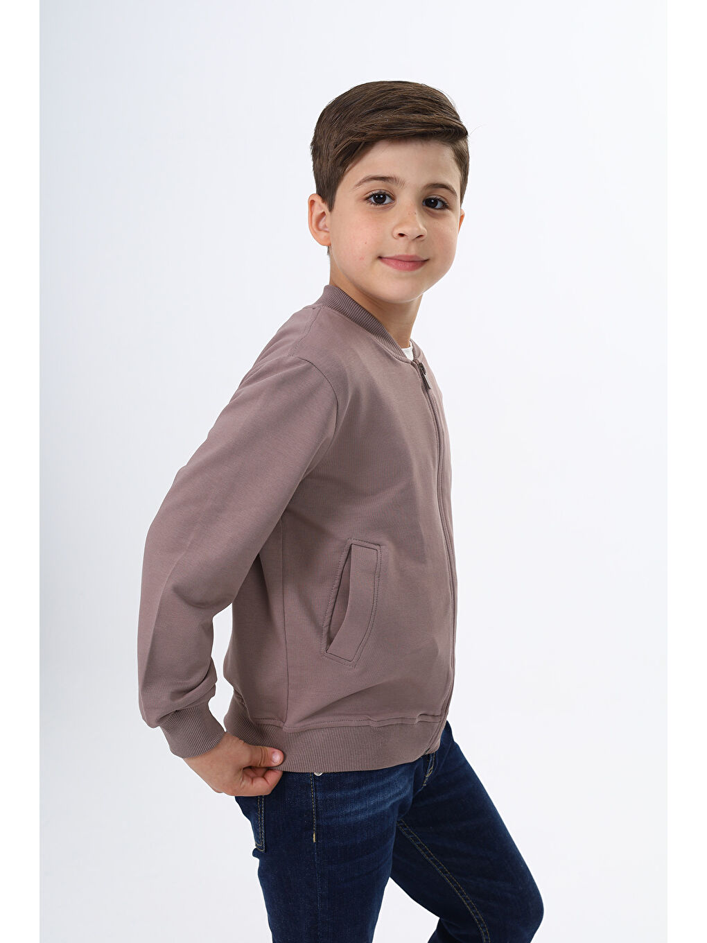 Kahverengi Erkek Çocuk Baskılı Hırka-3