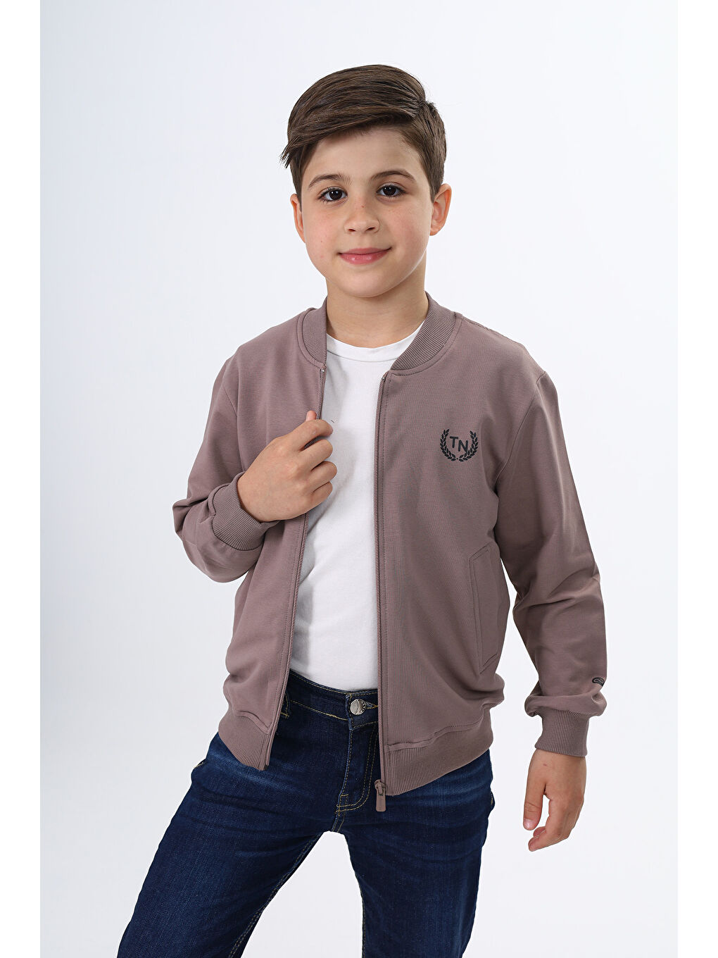 Kahverengi Erkek Çocuk Baskılı Hırka-5