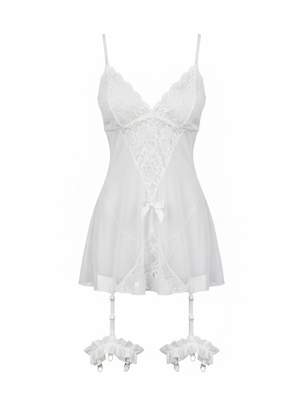 Ekru Dantel Detaylı Babydoll Krem