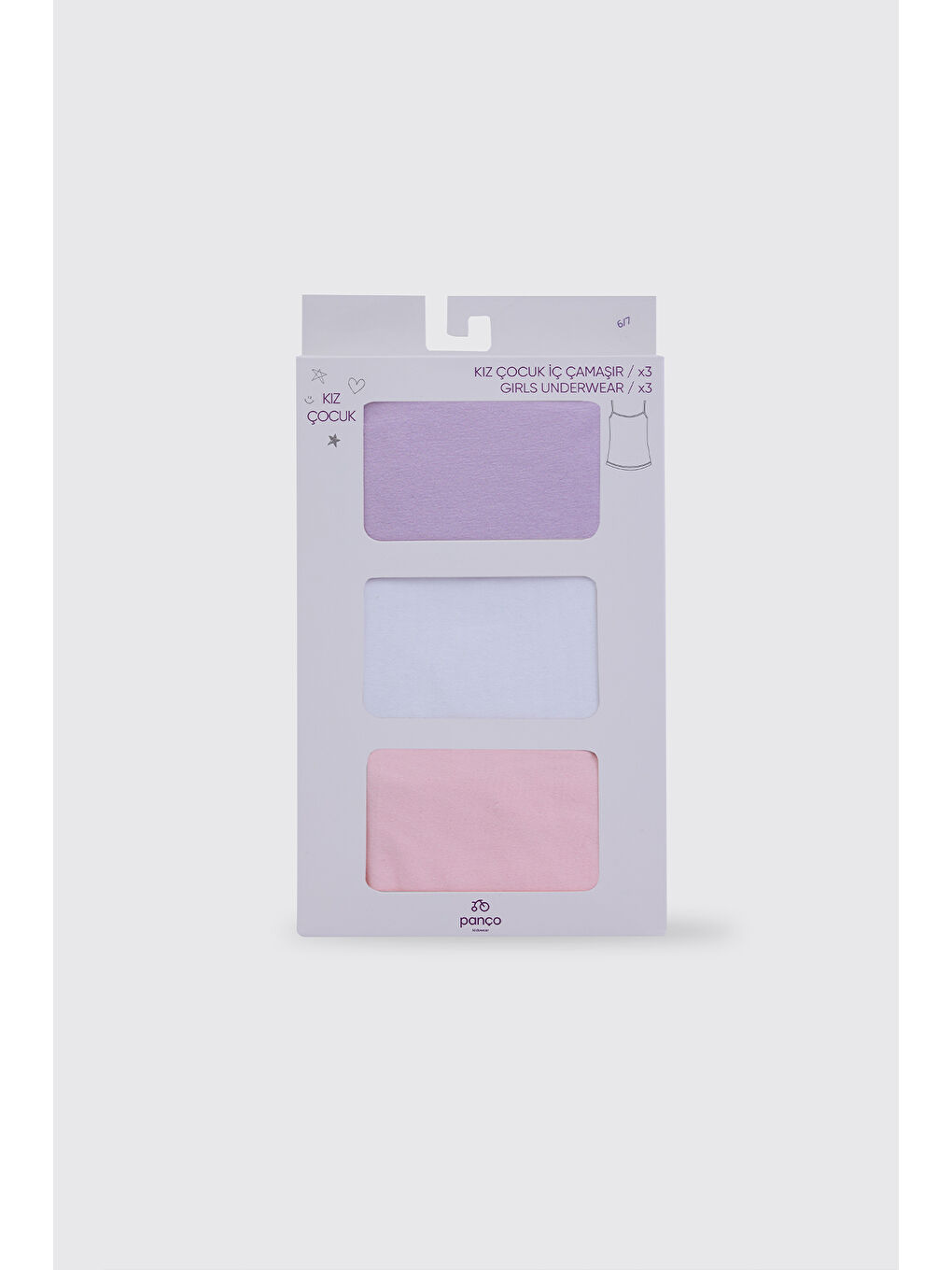 Karışık Kız Çocuk İp Askılı 3'lü Atlet-1