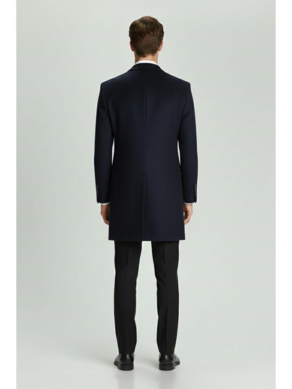 Giotelli Lacivert Regular Fit Yün Karışımlı Ceket Yaka Orta Boy Erkek Palto-2