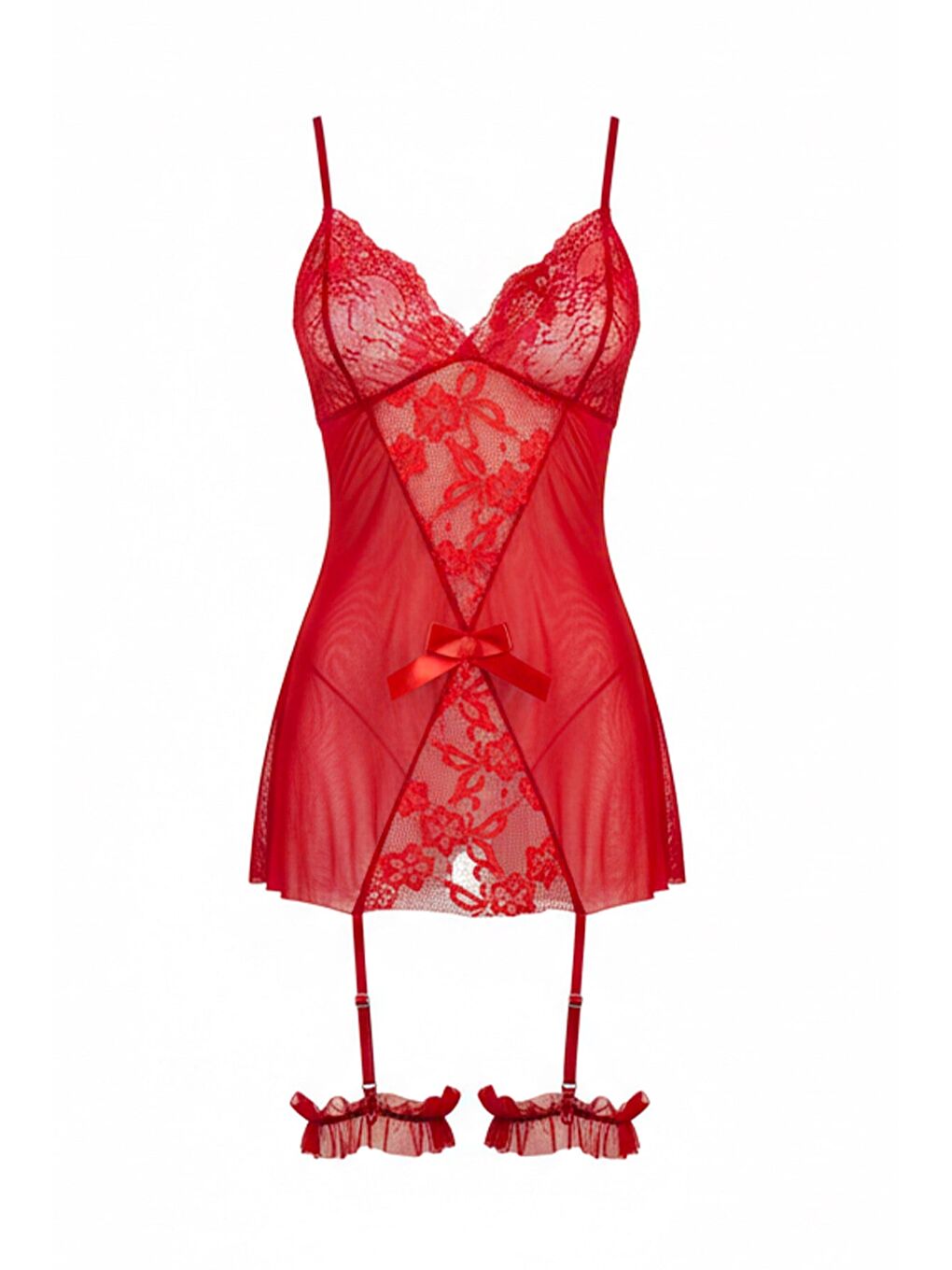 Dantel Detaylı Babydoll Kırmızı