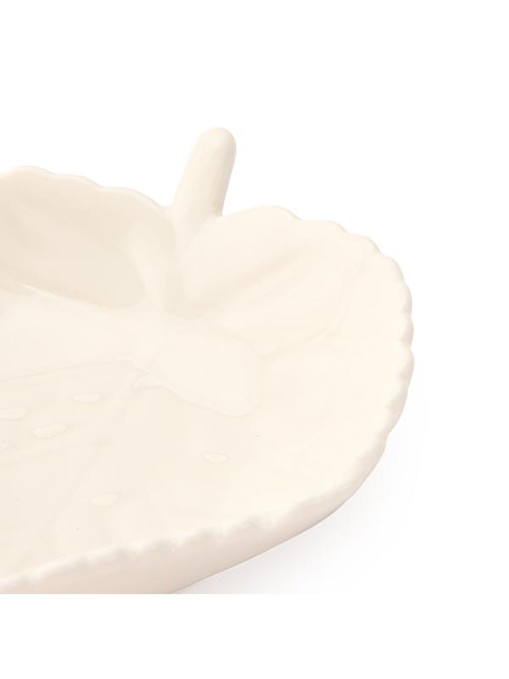 Porselen Yaprak Kase - Beyaz - 9x8 cm-1