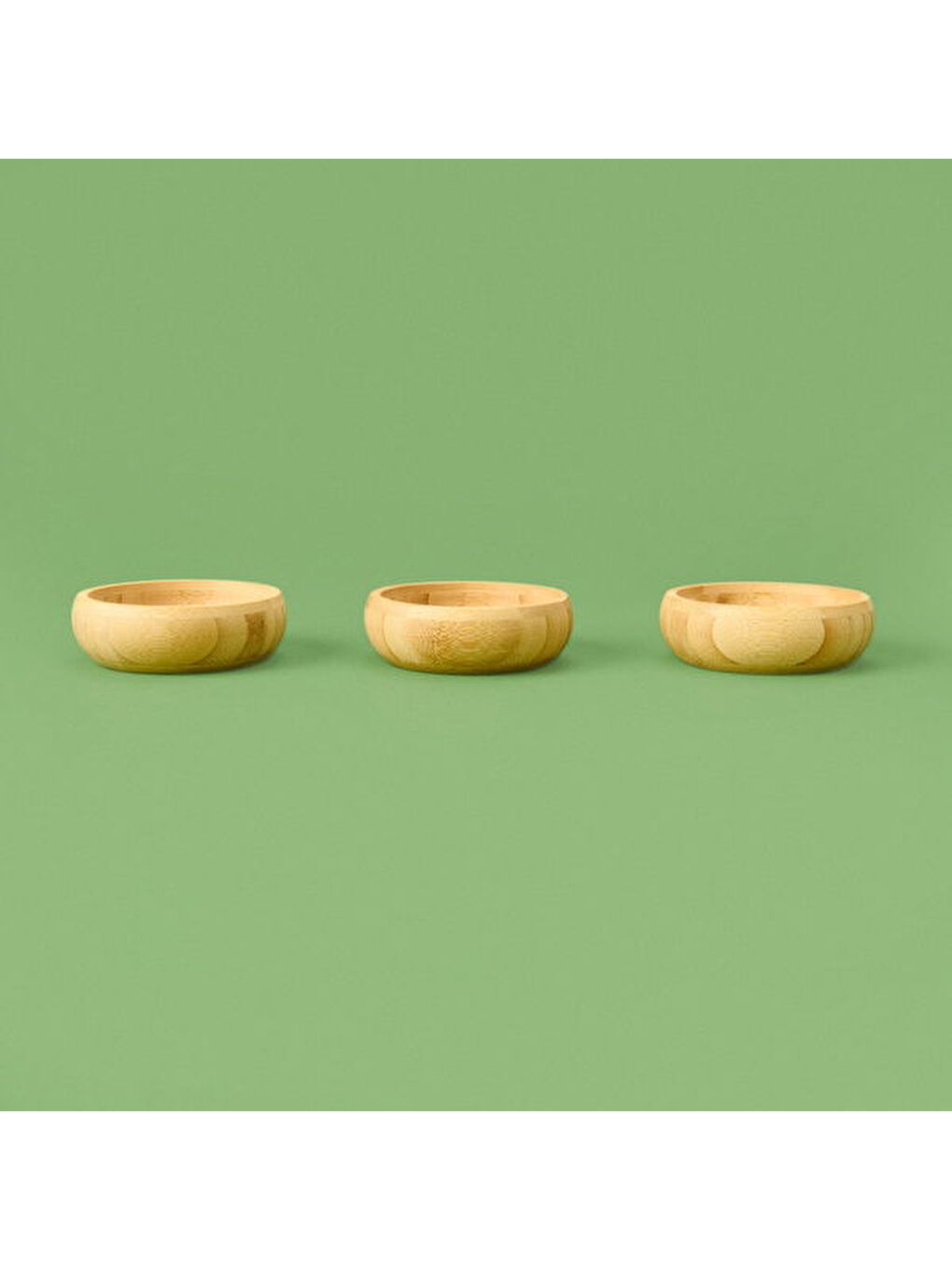 3'lü Yuvarlak Bambu Çerezlik Seti - Kahverengi - 9,5 cm-1