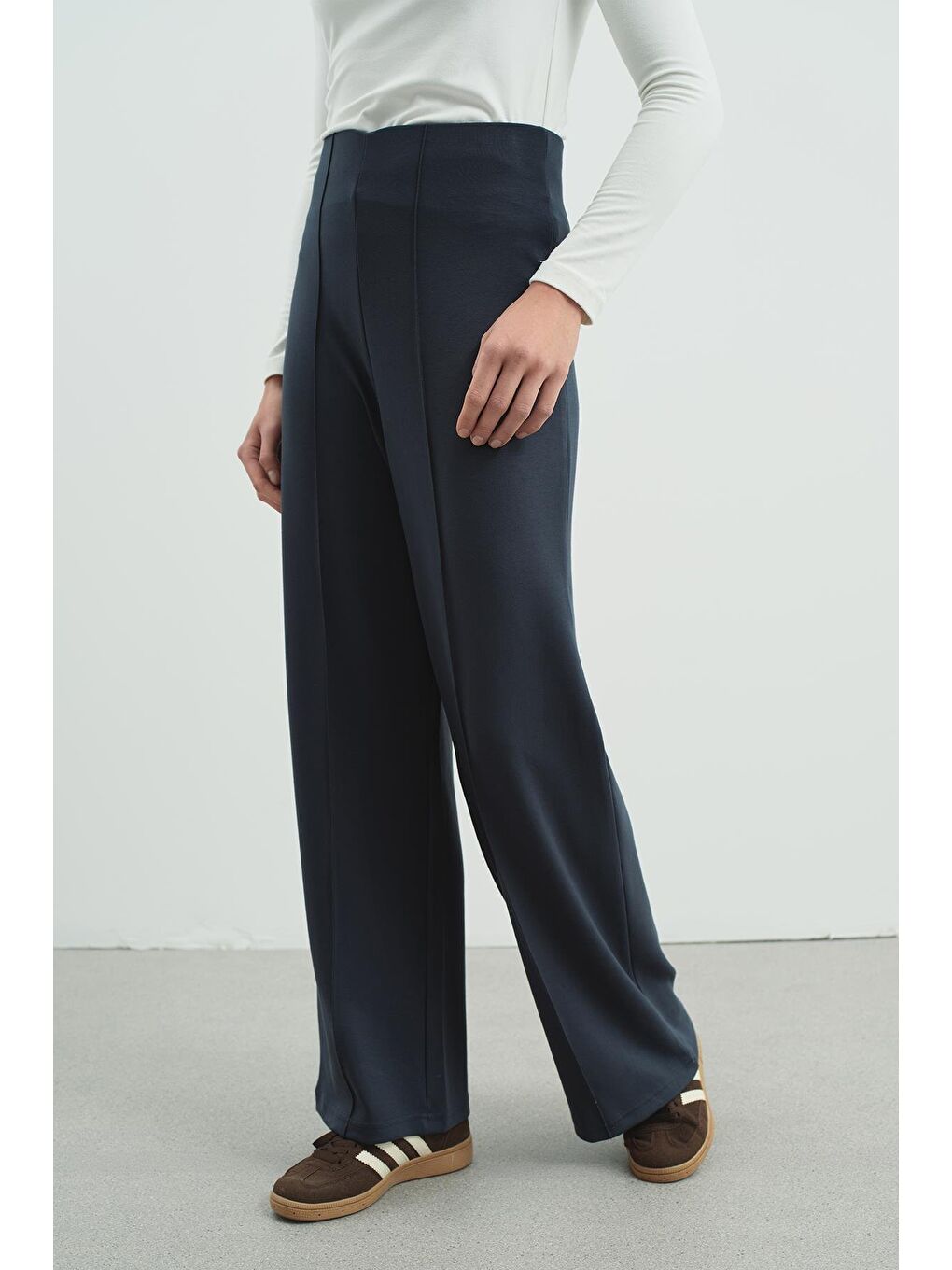 Gri Pure Touch Nervür Dikişli Pantolon Cc7003 Füme-1